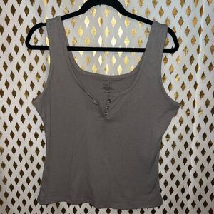 Rue 21 cropped tan tank top size XL